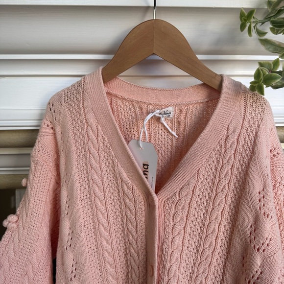NWT a/mama Peach Knit Oversized Cardigan Girls Size 4/5 - Picture 2 of 5